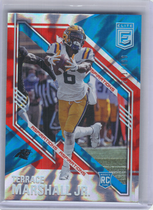 2021 Donruss Elite #124 Terrace Marshall Jr. Aspirations Shimmer #/499 Carolina Panthers SN,RC