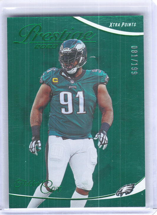 2023 Panini Prestige #237 Fletcher Cox Xtra Points Green #/199 Philadelphia Eagles SN