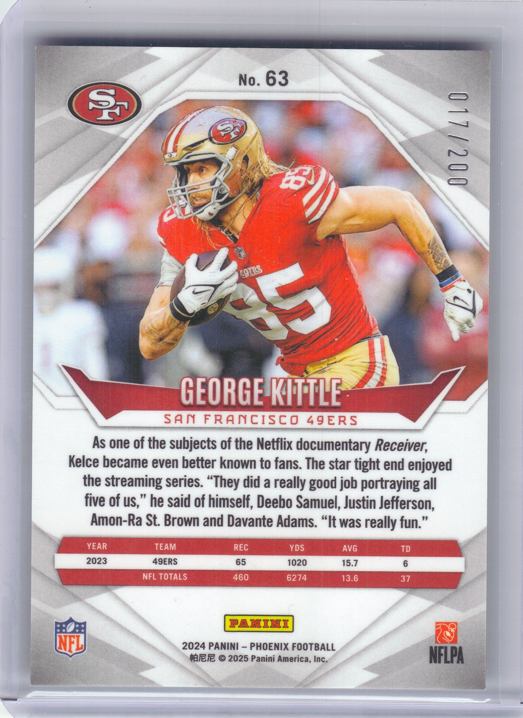 2024 Panini Phoenix #63 George Kittle Pulsar #/200 San Francisco 49ers SN