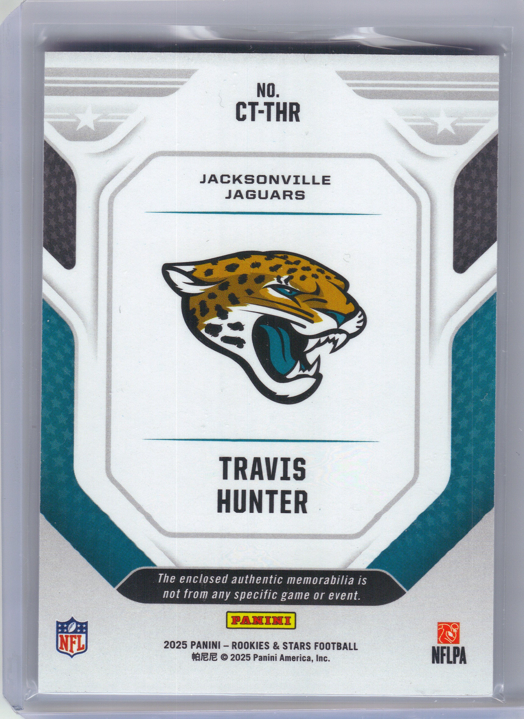 2025 Panini Rookies & Stars #CT-THR Travis Hunter Cross Training Jacksonville Jaguars MEM
