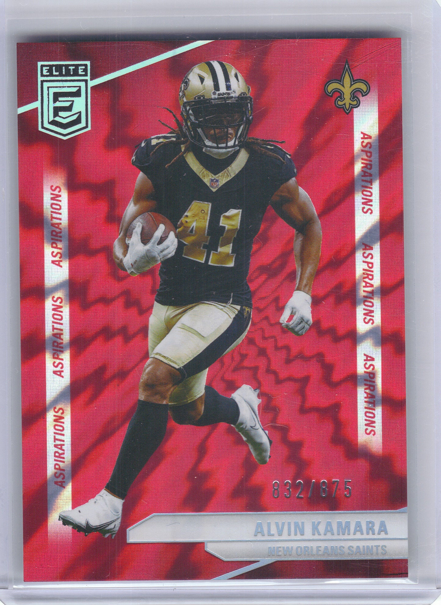 2024 Donruss Elite #46 Alvin Kamara Aspirations Shimmer #/875 New Orleans Saints SN