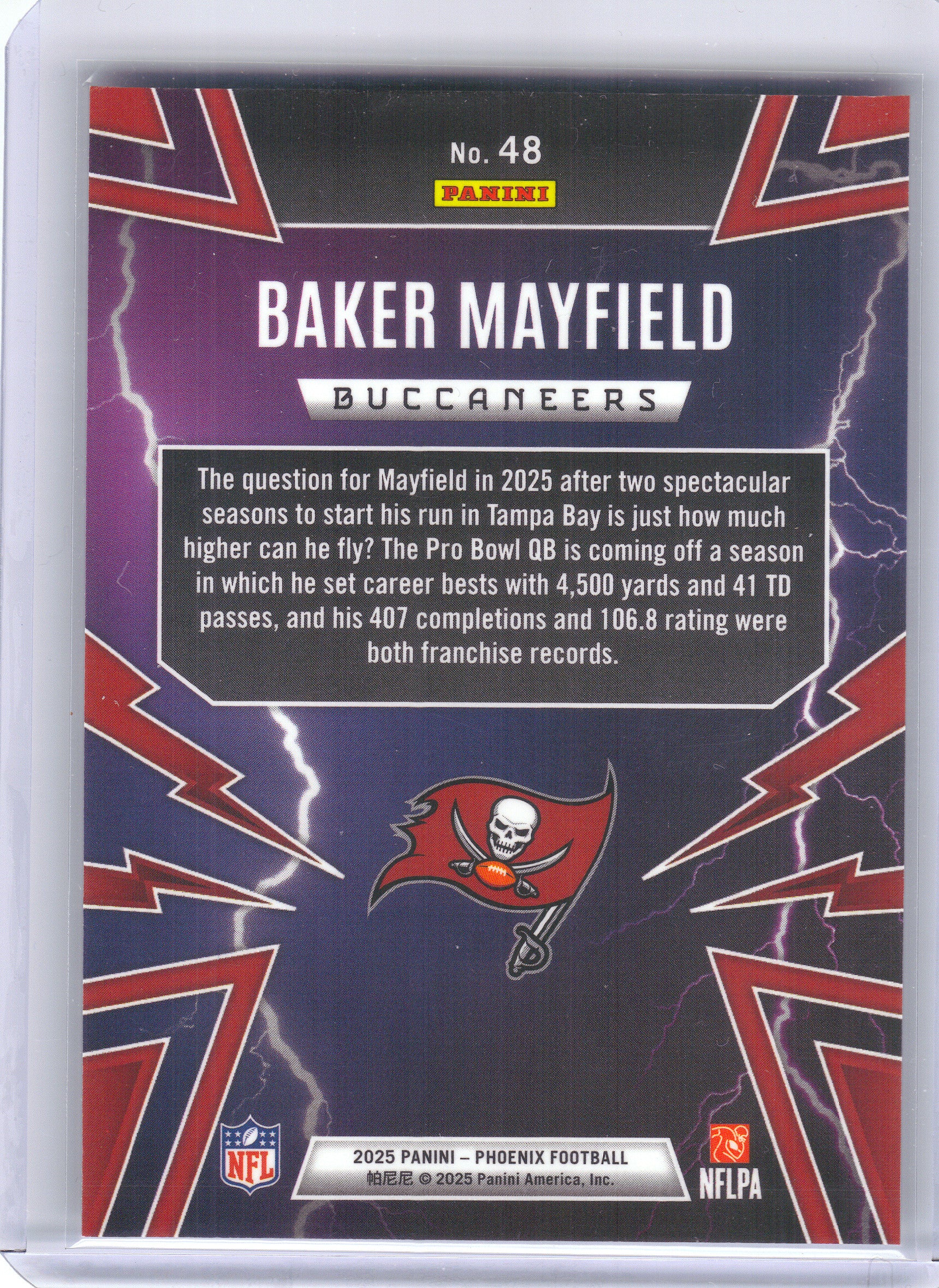 2025 Panini Phoenix #48 Baker Mayfield Thunderbirds Tampa Bay Buccaneers
