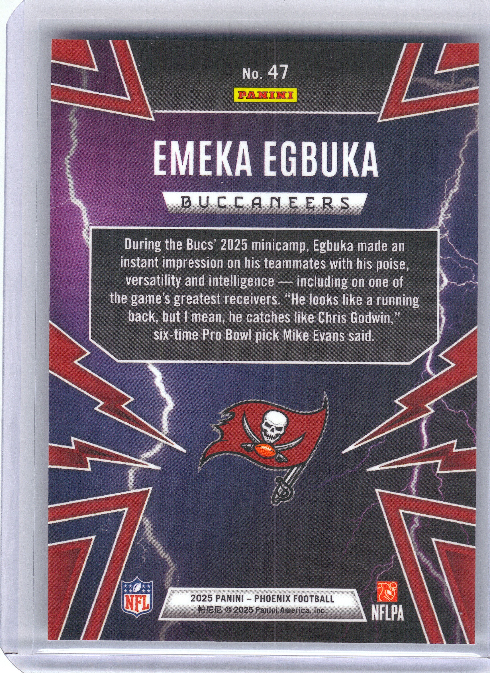 2025 Panini Phoenix #47 Emeka Egbuka Thunderbirds Tampa Bay Buccaneers