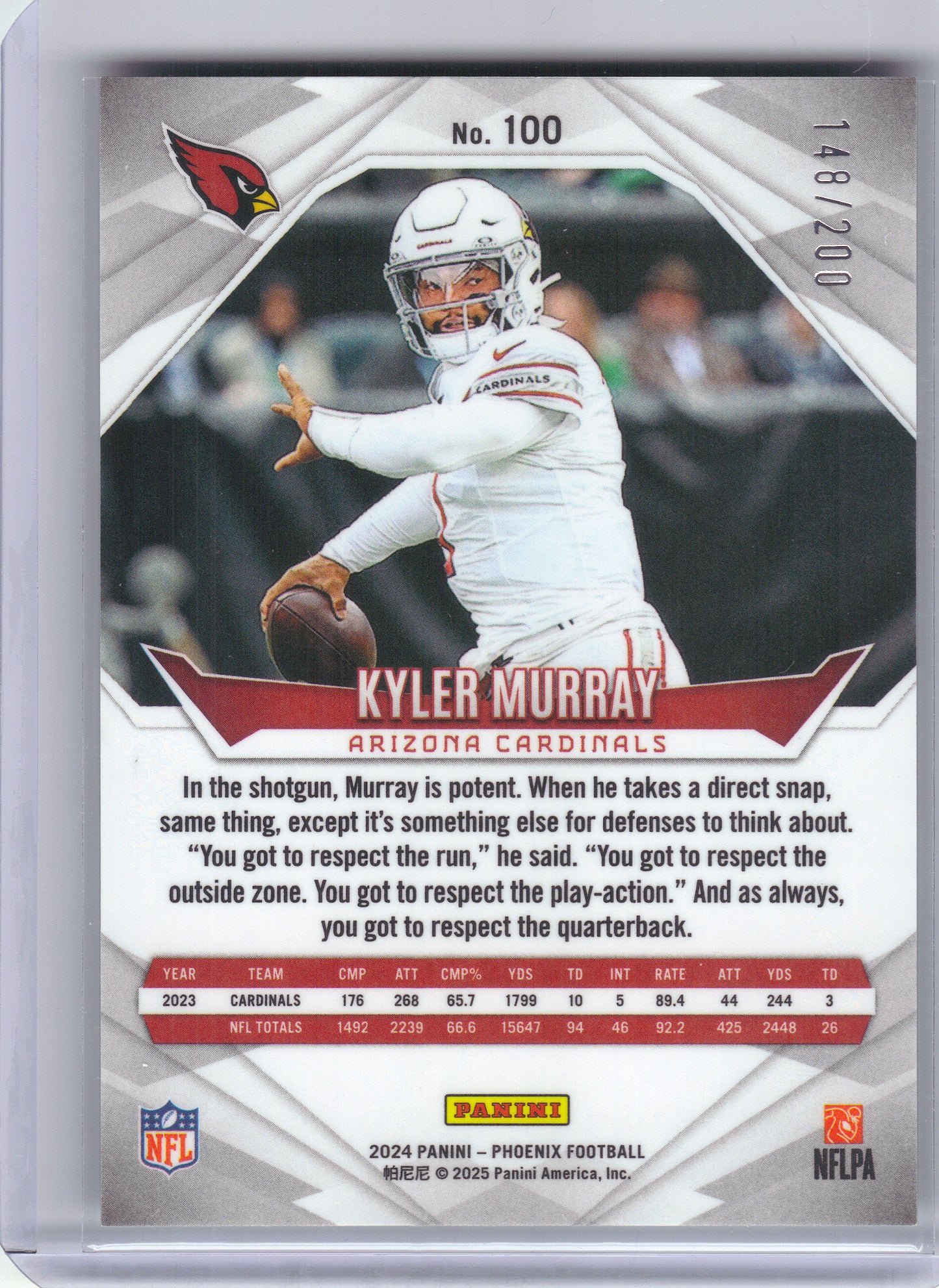 2024 Panini Phoenix #100 Kyler Murray Pulsar #/200 Arizona Cardinals SN