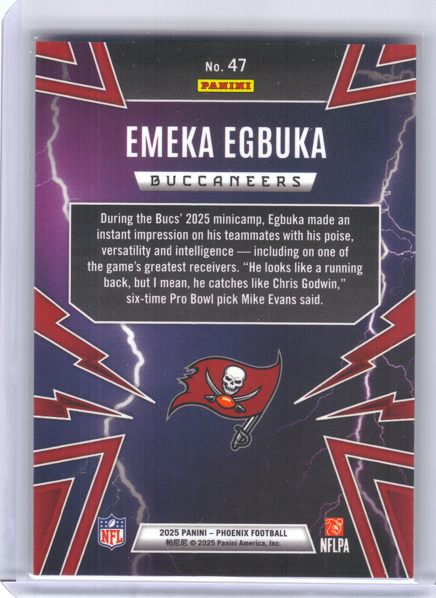 2025 Panini Phoenix #47 Emeka Egbuka Thunderbirds x Tampa Bay Buccaneers