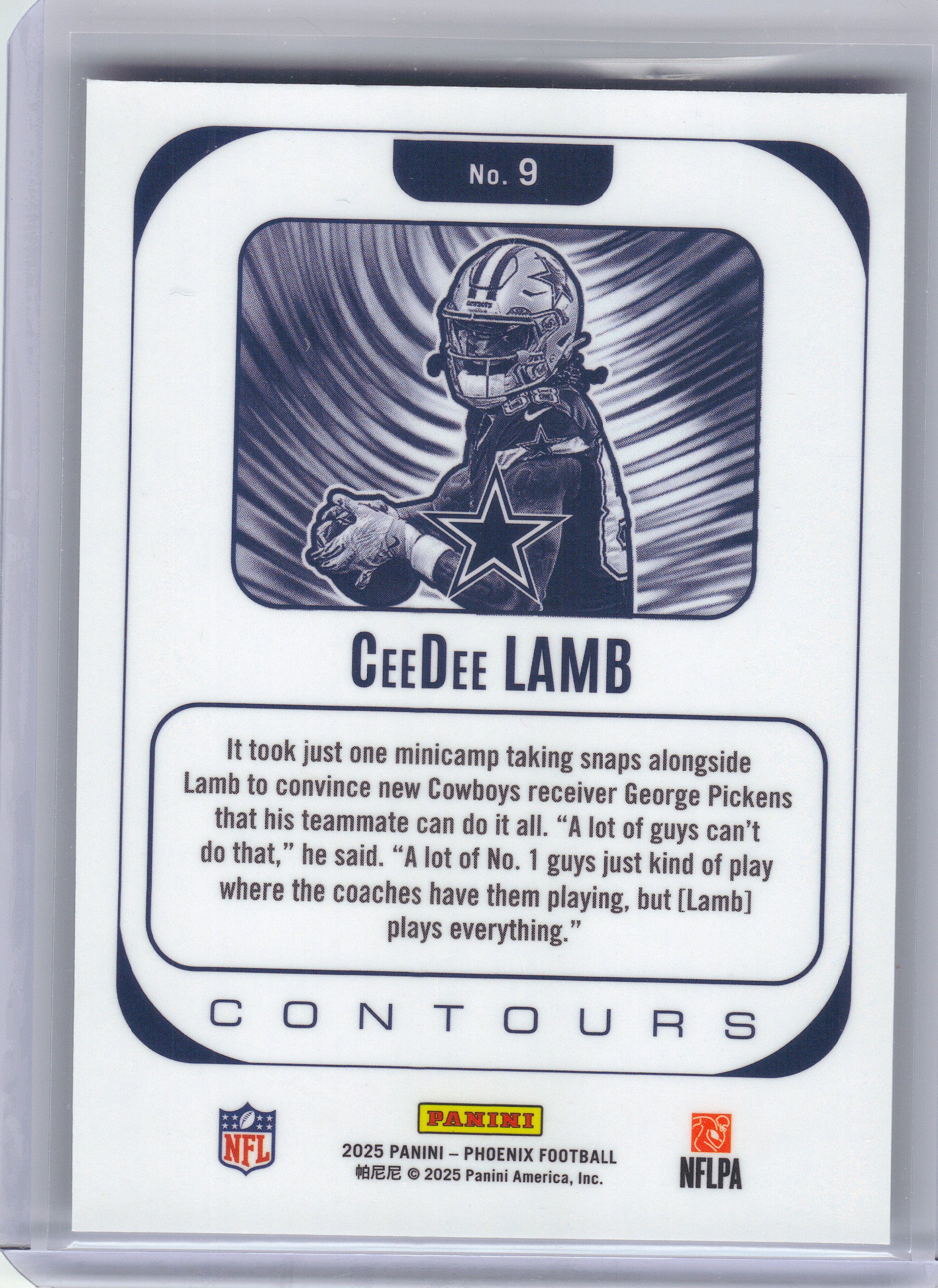 2025 Panini Phoenix #9 CeeDee Lamb Contours Dallas Cowboys