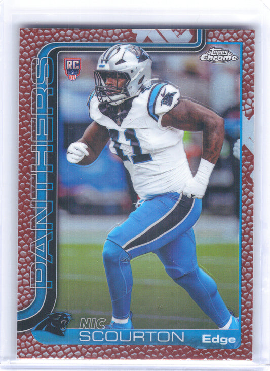 2025 Topps Chrome #353 Nic Scourton Football Leather Refractor Carolina Panthers RC