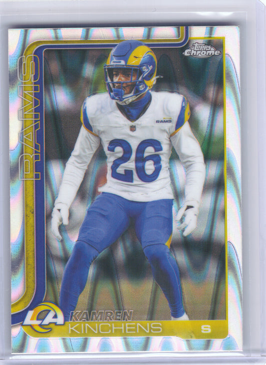 2025 Topps Chrome #174 Kamren Kinchens Ray Wave Refractor Los Angeles Rams