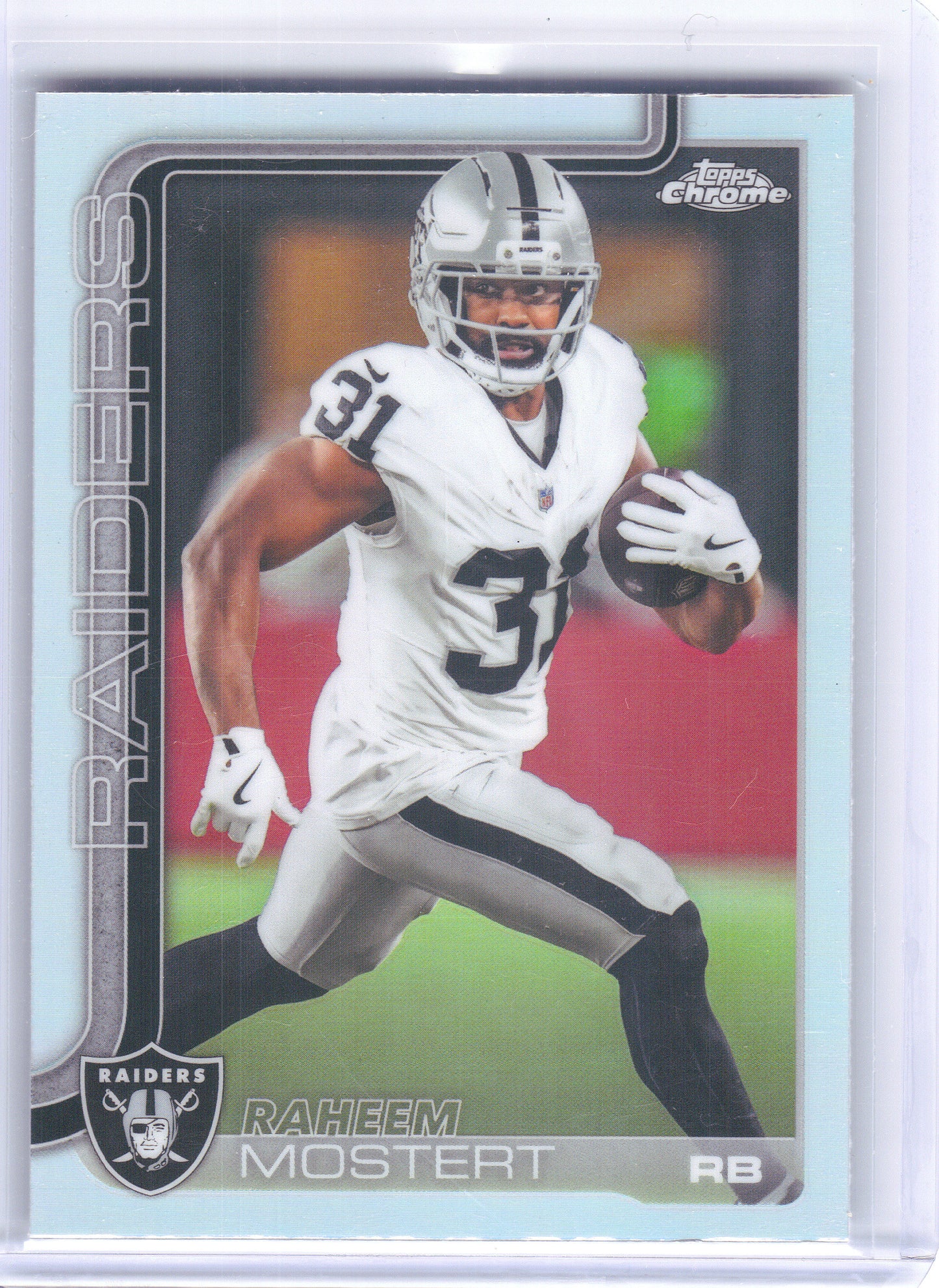 2025 Topps Chrome #182 Raheem Mostert Refractor Las Vegas Raiders