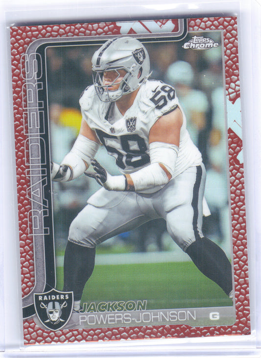 2025 Topps Chrome #177 Jackson Powers-Johnson Football Leather Refractor Las Vegas Raiders