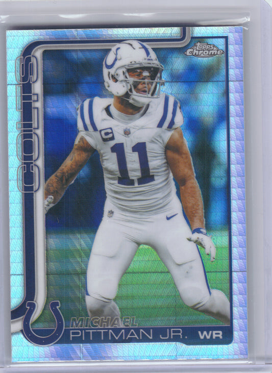 2025 Topps Chrome #126 Michael Pittman Jr. Prism Refractor Indianapolis Colts