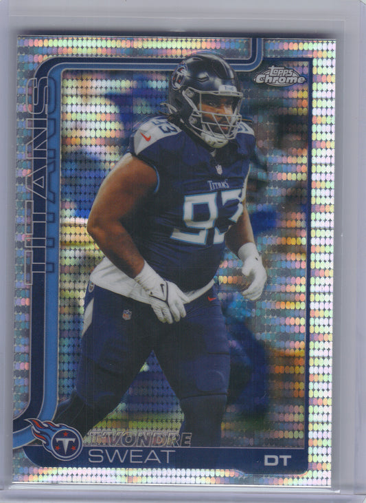 2025 Topps Chrome #292 T'Vondre Sweat Pulsar Refractor Tennessee Titans