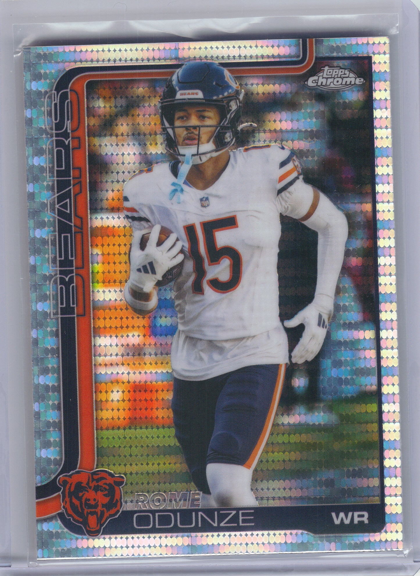 2025 Topps Chrome #49 Rome Odunze Pulsar Refractor Chicago Bears
