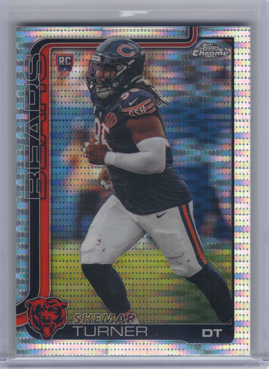 2025 Topps Chrome #303 Shemar Turner Pulsar Refractor Chicago Bears RC