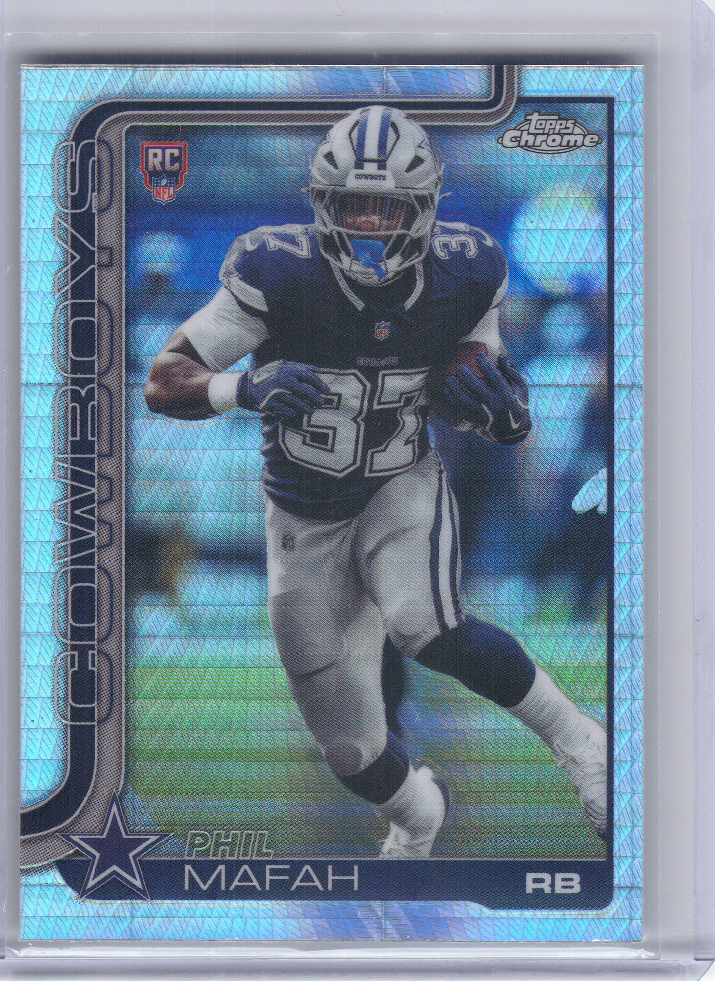 2025 Topps Chrome #310 Phil Mafah Prism Refractor Dallas Cowboys RC