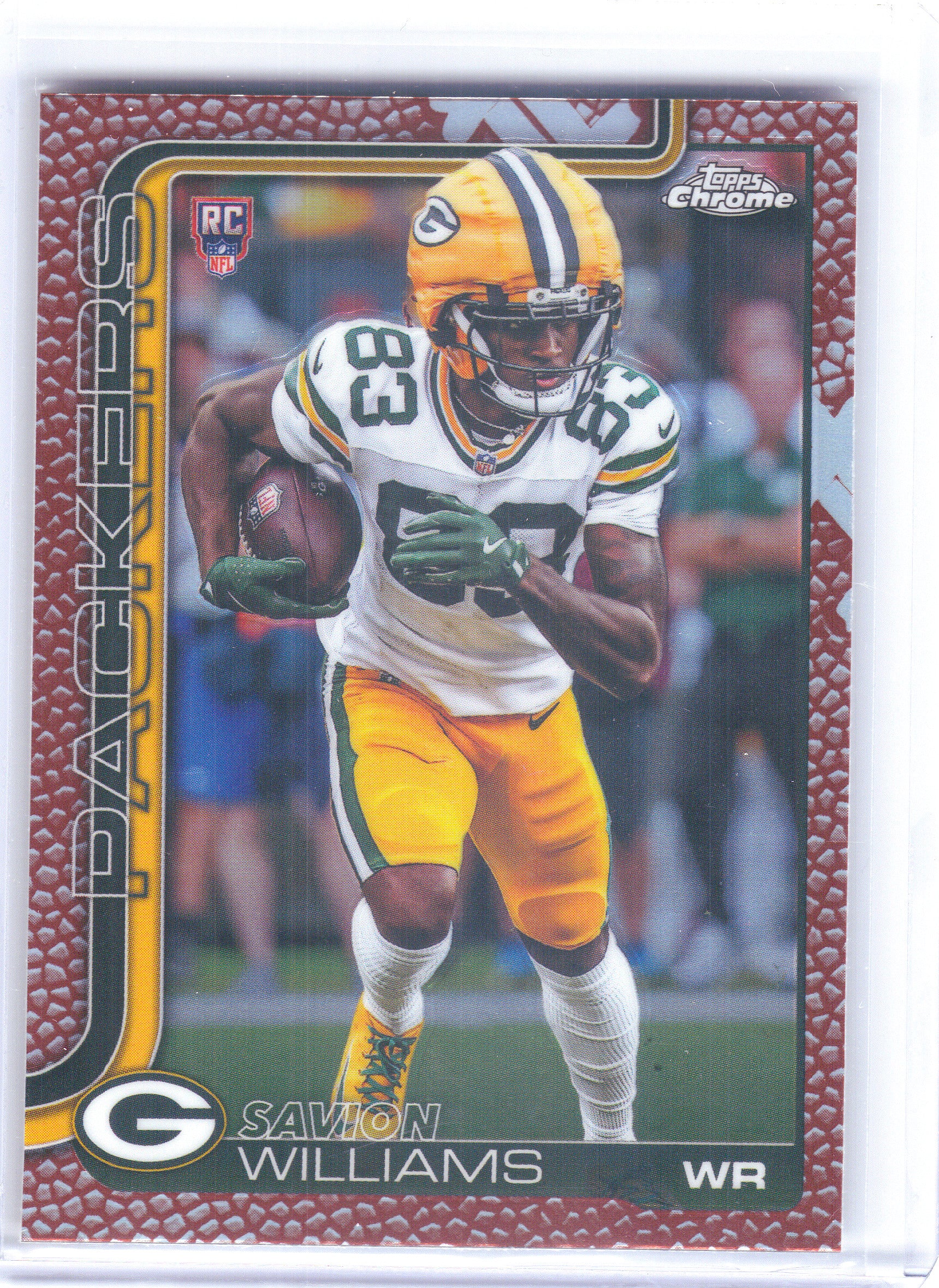 2025 Topps Chrome #340 Savion Williams Football Leather Refractor Green Bay Packers RC