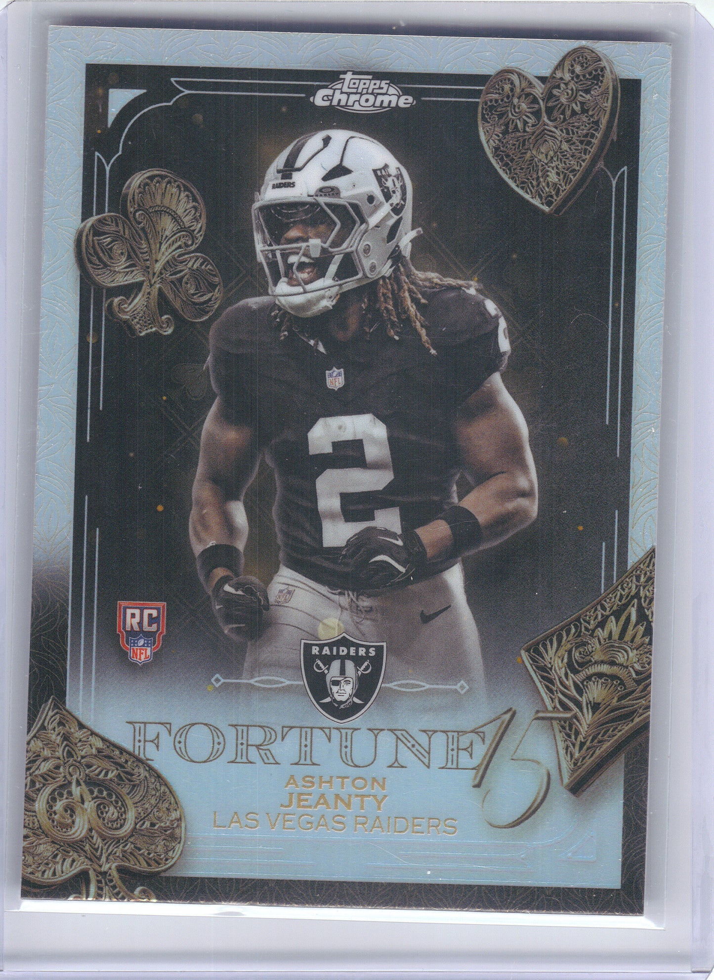 2025 Topps Chrome #F15-24 Ashton Jeanty Fortune 15 Refractor Las Vegas Raiders
