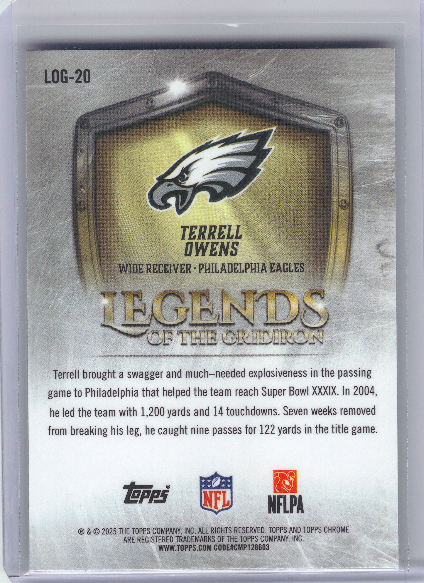 2025 Topps Chrome #LOG-20 Terrell Owens Legends of the Gridiron Philadelphia Eagles
