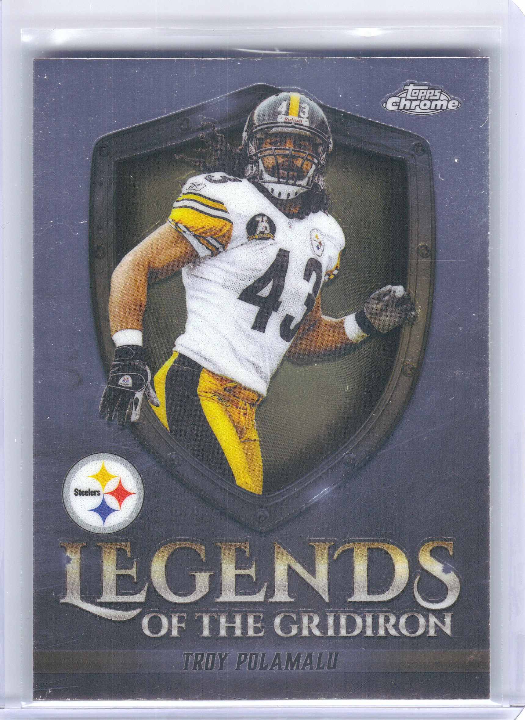 2025 Topps Chrome #LOG-33 Troy Polamalu Legends of the Gridiron Refractor Pittsburgh Steelers