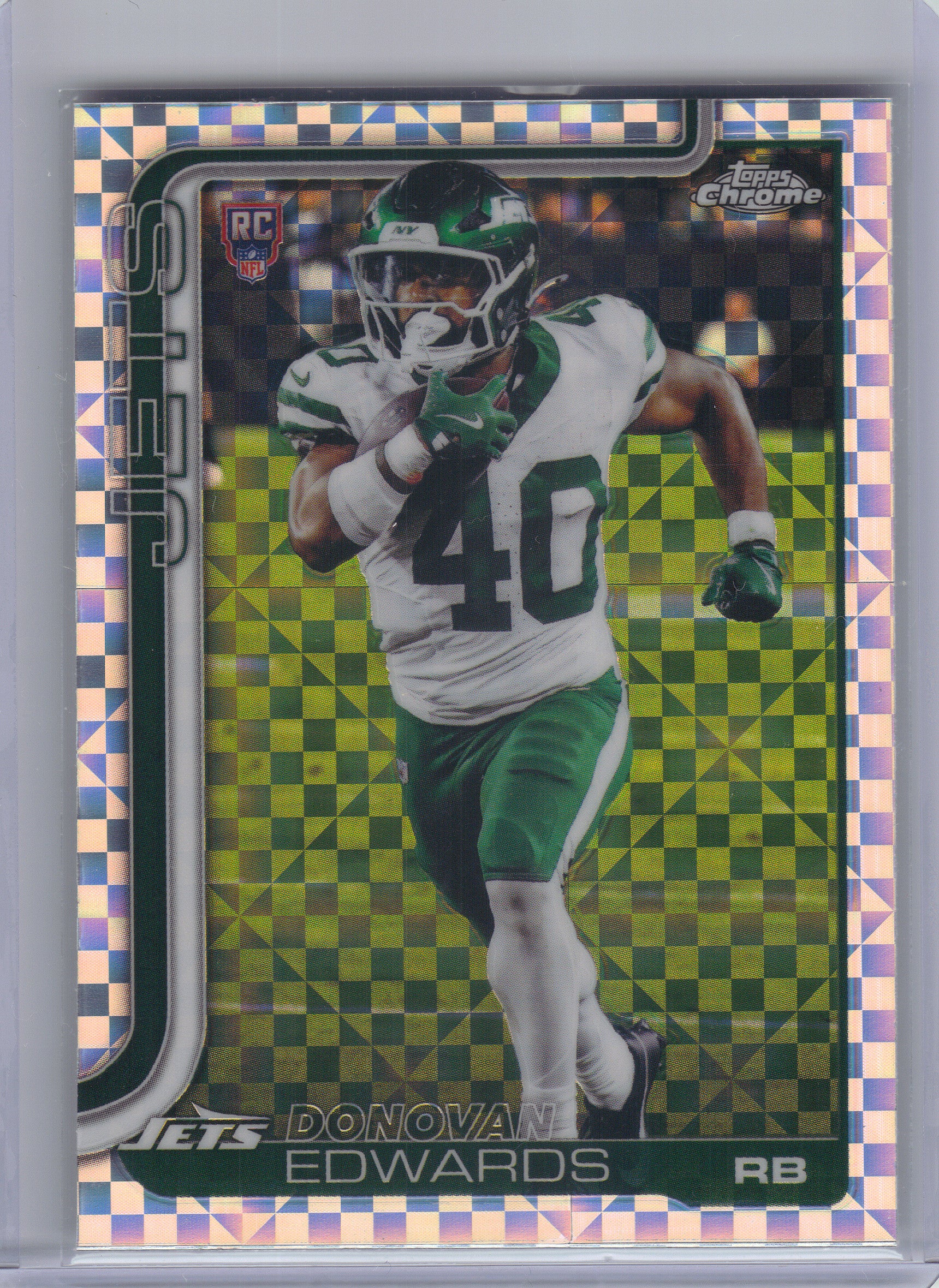 2025 Topps Chrome #392 Donovan Edwards X-Fractor New York Jets RC