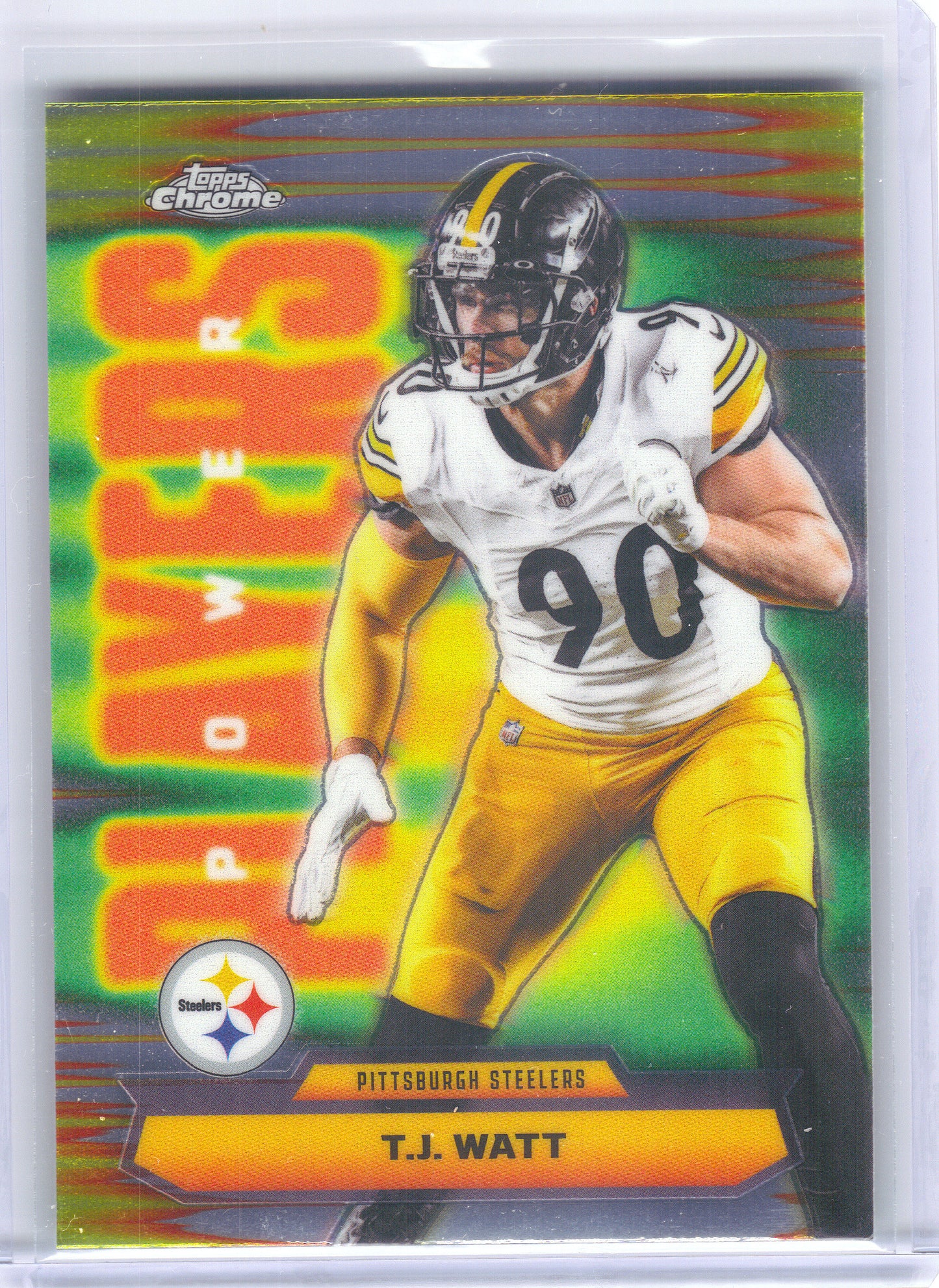 2025 Topps Chrome #PP-39 T.J. Watt Power Players Pittsburgh Steelers