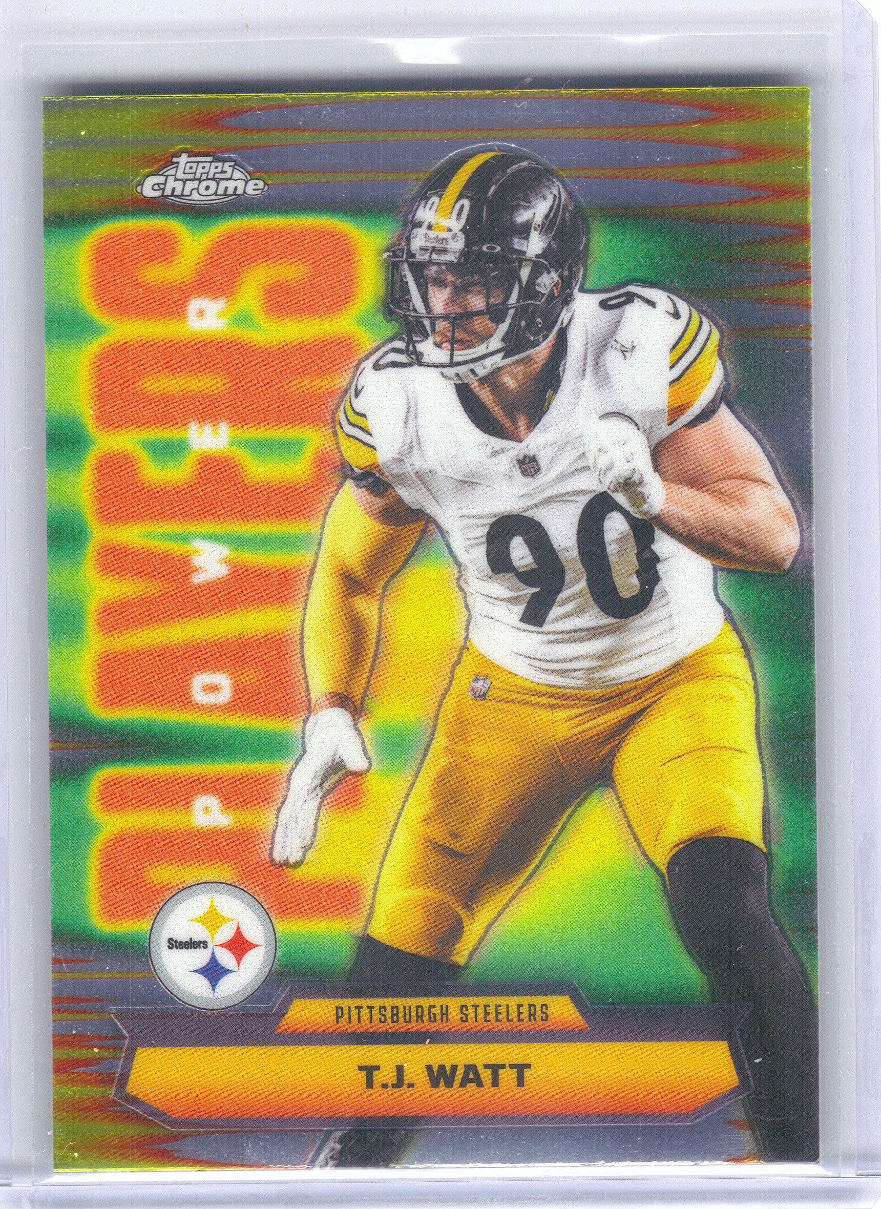 2025 Topps Chrome #PP-39 T.J. Watt Power Players Pittsburgh Steelers