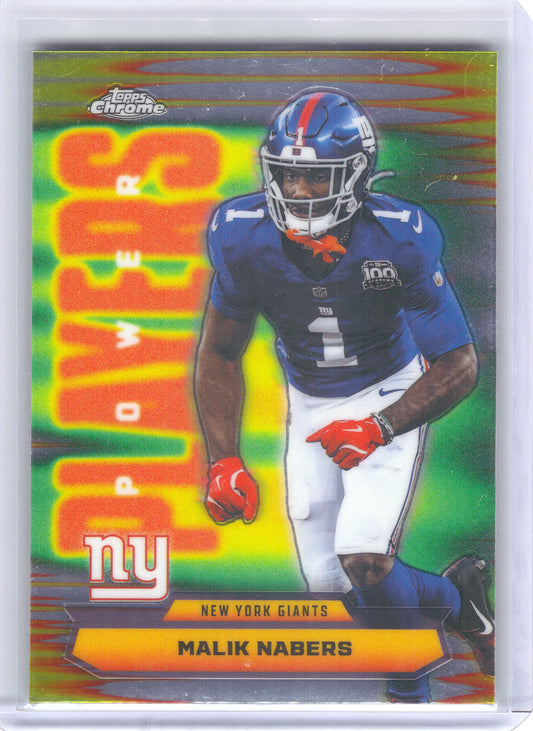 2025 Topps Chrome #PP-25 Malik Nabers Power Players New York Giants
