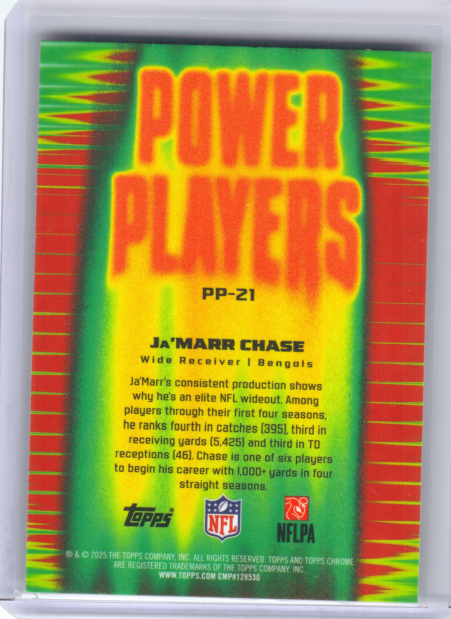 2025 Topps Chrome #PP-21 Ja'Marr Chase Power Players X-Fractor Cincinnati Bengals
