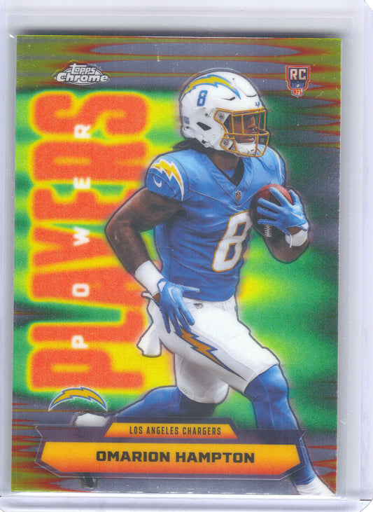 2025 Topps Chrome #PP-17 Omarion Hampton Power Players Los Angeles Chargers