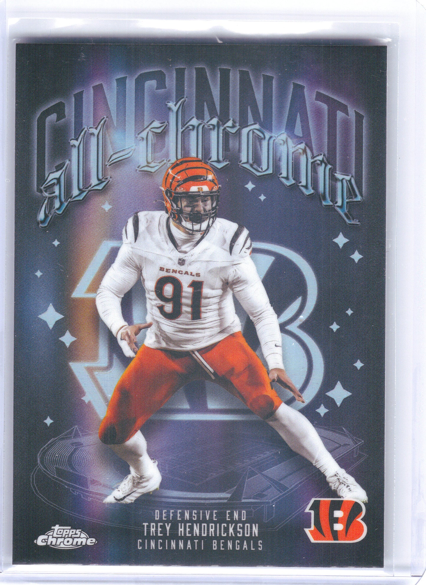 2025 Topps Chrome #ACT-16 Trey Hendrickson All-Chrome Team Refractor Cincinnati Bengals