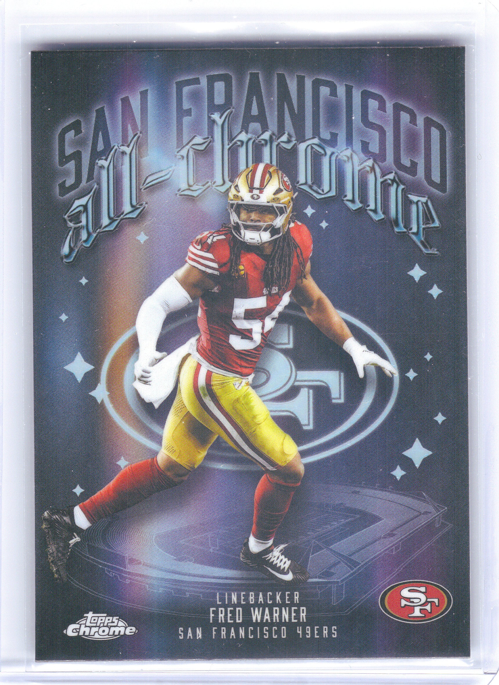 2025 Topps Chrome #ACT-20 Fred Warner All-Chrome Team Refractor San Francisco 49ers