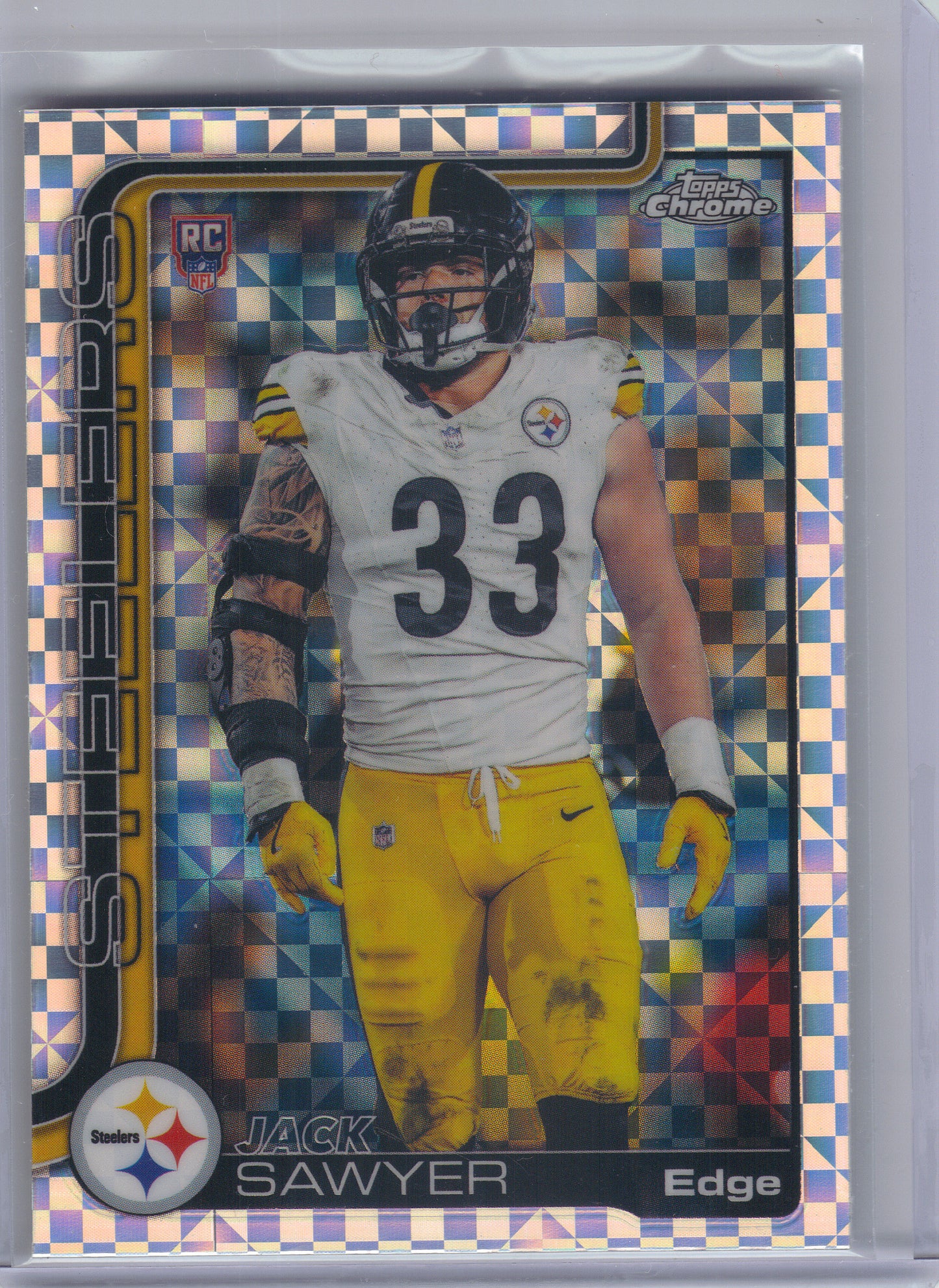 2025 Topps Chrome #357 Jack Sawyer X-Fractor Pittsburgh Steelers RC