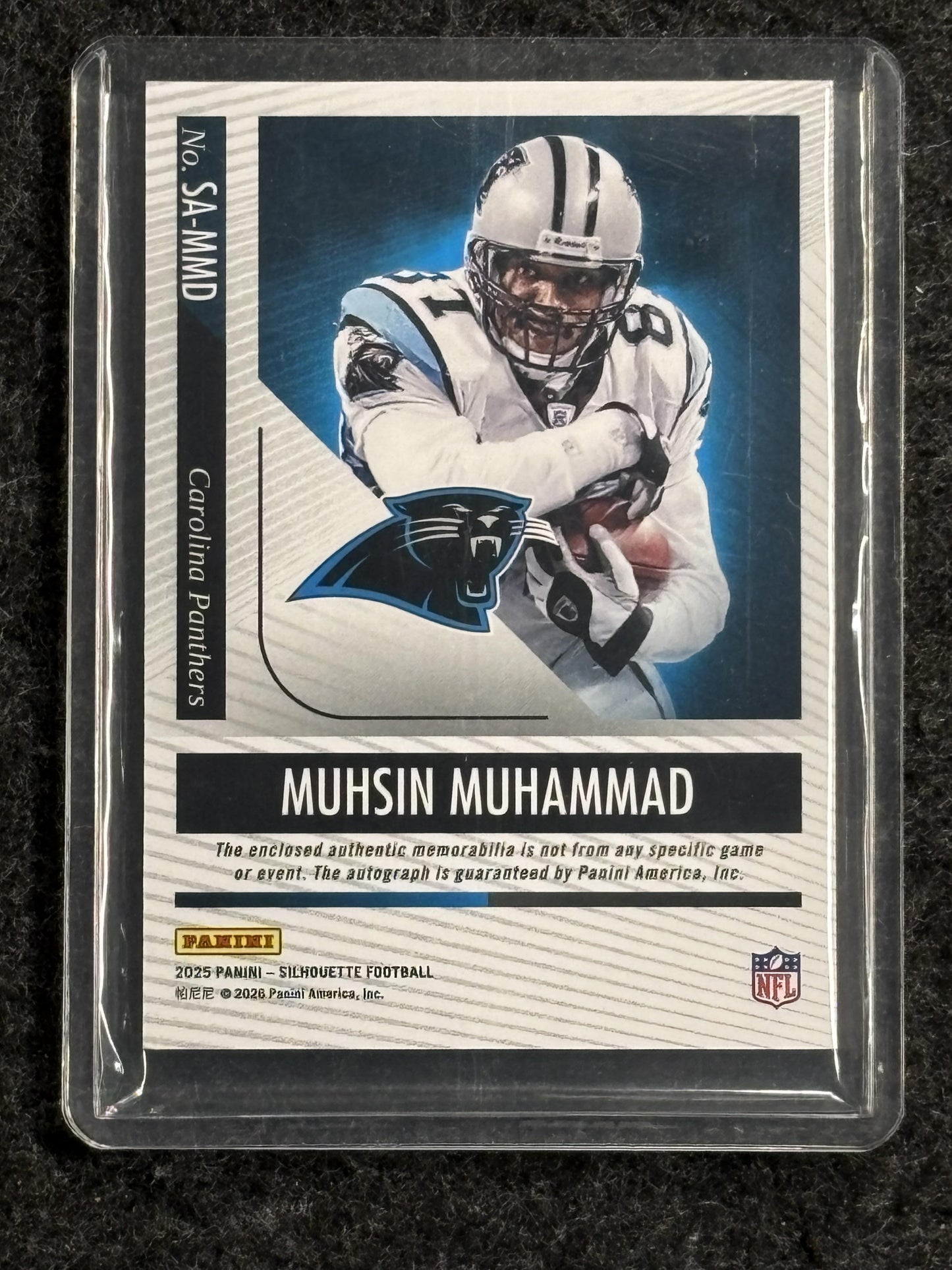 2025 Panini Silhouette #SA-MMD Muhsin Muhammad Silhouette Autographs Holo Gold #/10 Carolina Panthers SN,AU