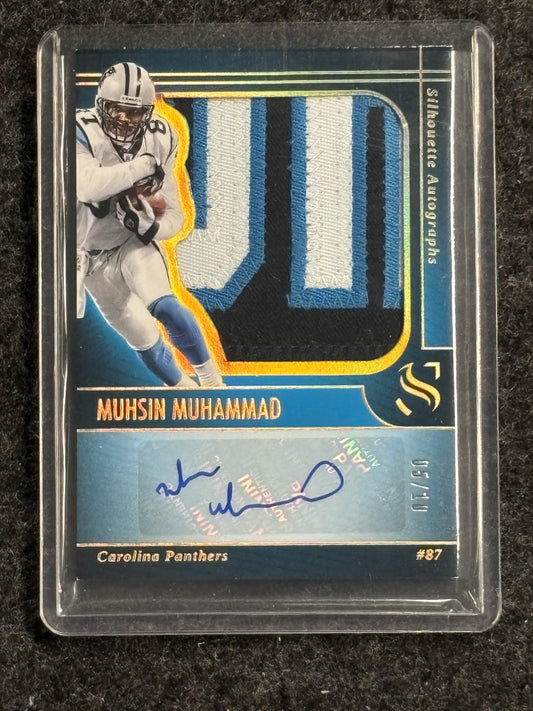 2025 Panini Silhouette #SA-MMD Muhsin Muhammad Silhouette Autographs Holo Gold #/10 Carolina Panthers SN,AU