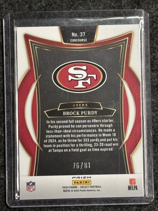 2024 Panini Select #37 Brock Purdy Dragon Scale Prizm #/81 San Francisco 49ers SN