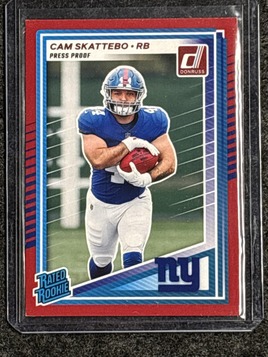 2025 Donruss #302 Cam Skattebo Press Proofs Red New York Giants RC