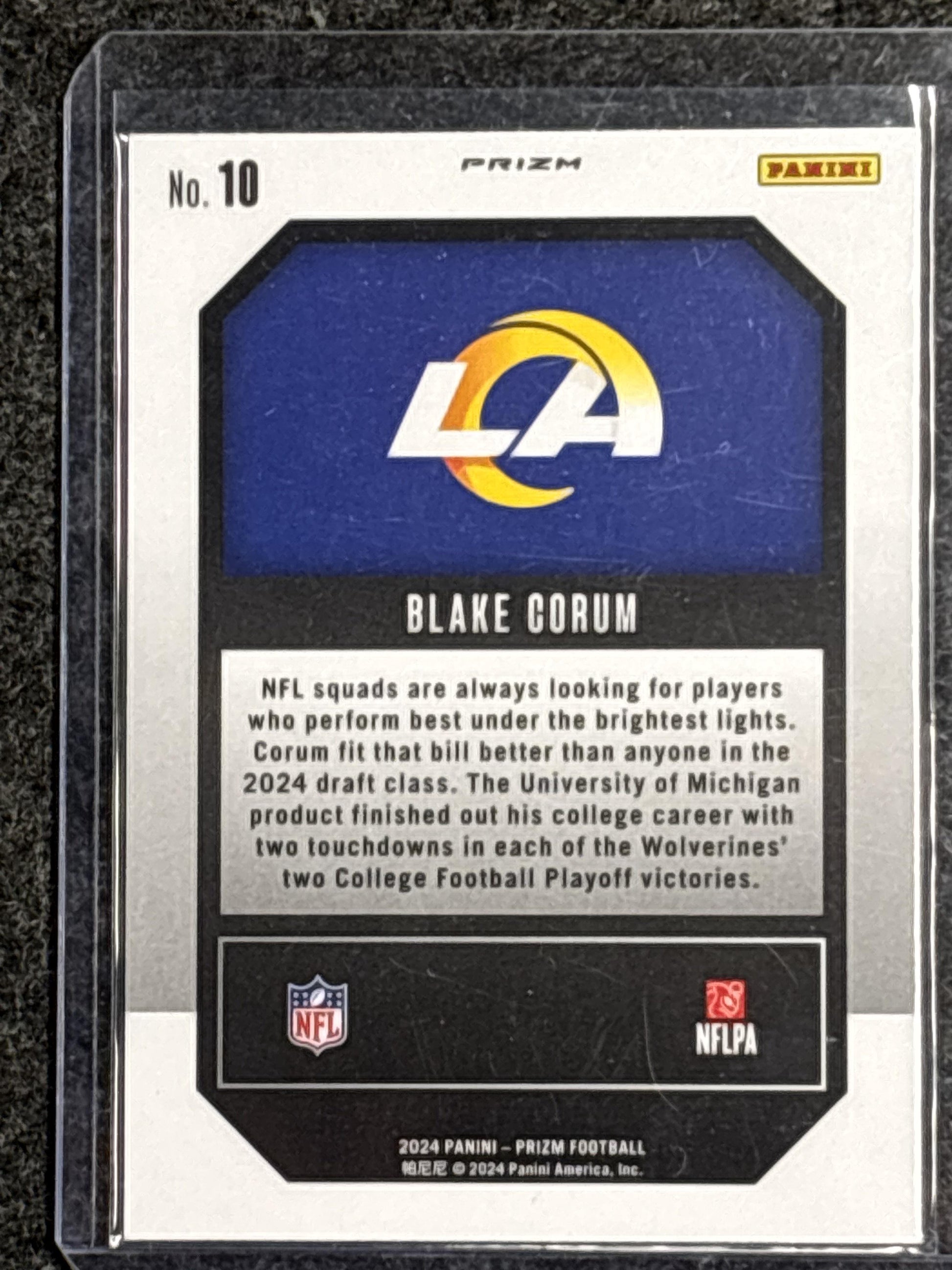 2024 Panini Prizm #10 Blake Corum Emergent Green Prizm Los Angeles Rams