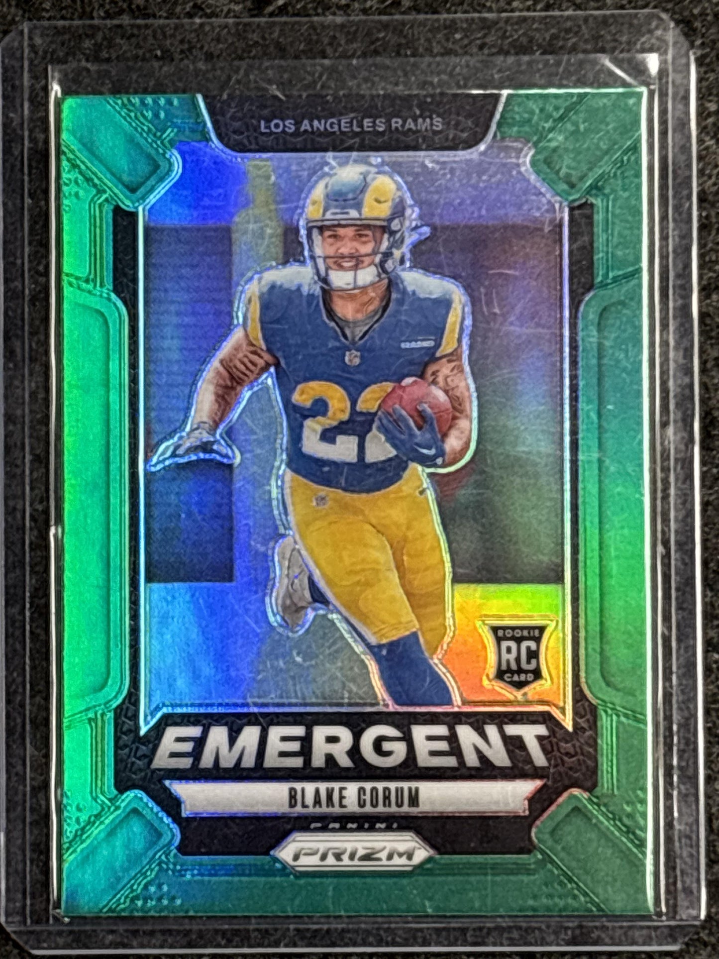 2024 Panini Prizm #10 Blake Corum Emergent Green Prizm Los Angeles Rams