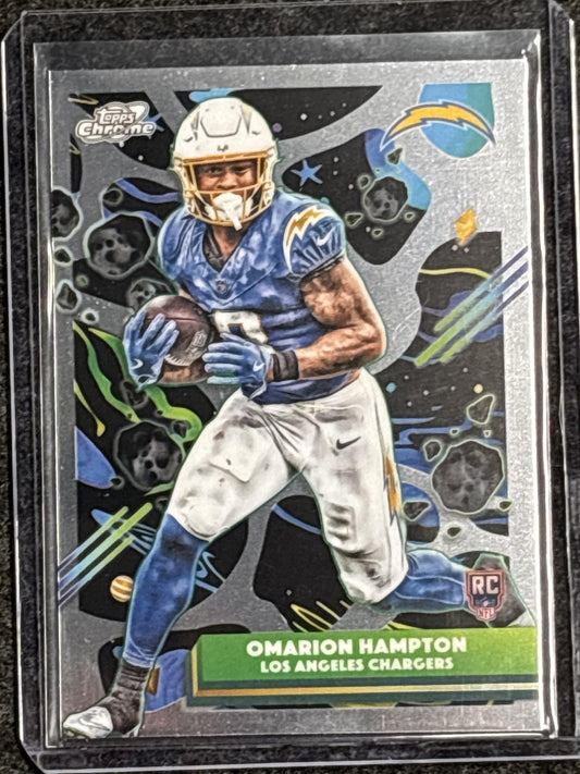 2025 Topps Chrome Cosmic #155 Omarion Hampton Los Angeles Chargers RC