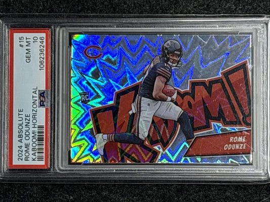 2024 Panini Absolute #15 Rome Odunze Kaboom Horizontal PSA 10 Chicago Bears
