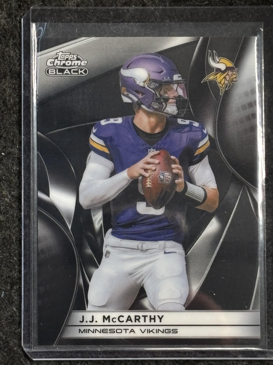 2025 Topps Chrome Black #67 J.J. McCarthy Minnesota Vikings