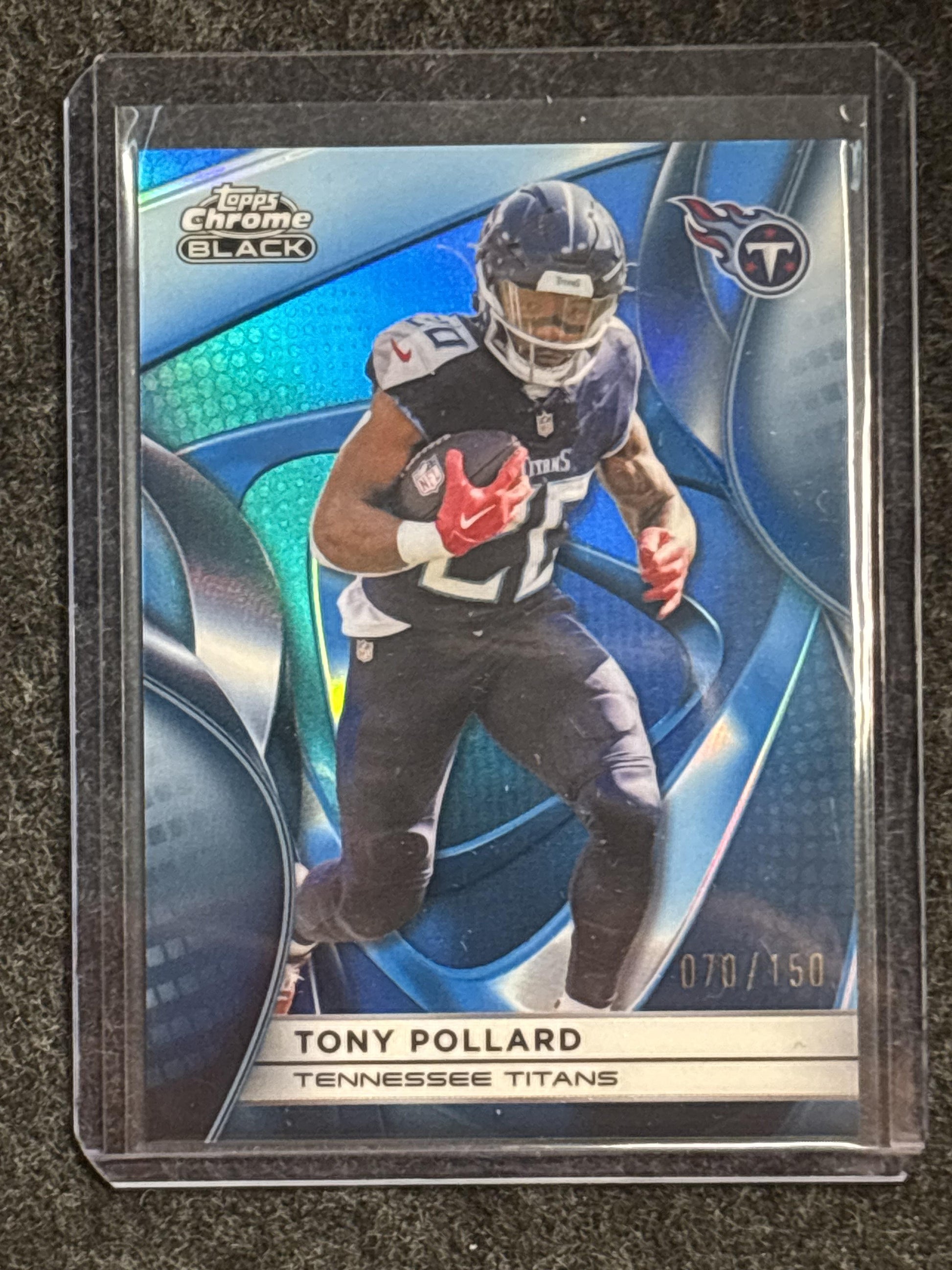 2025 Topps Chrome Black #98 Tony Pollard Blue /150 SN