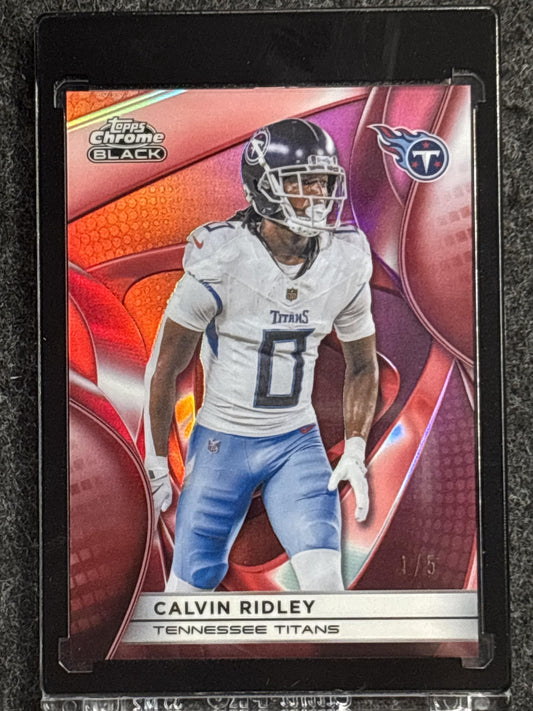 2025 Topps Chrome Black #97 Calvin Ridley Red /5 Titans SN