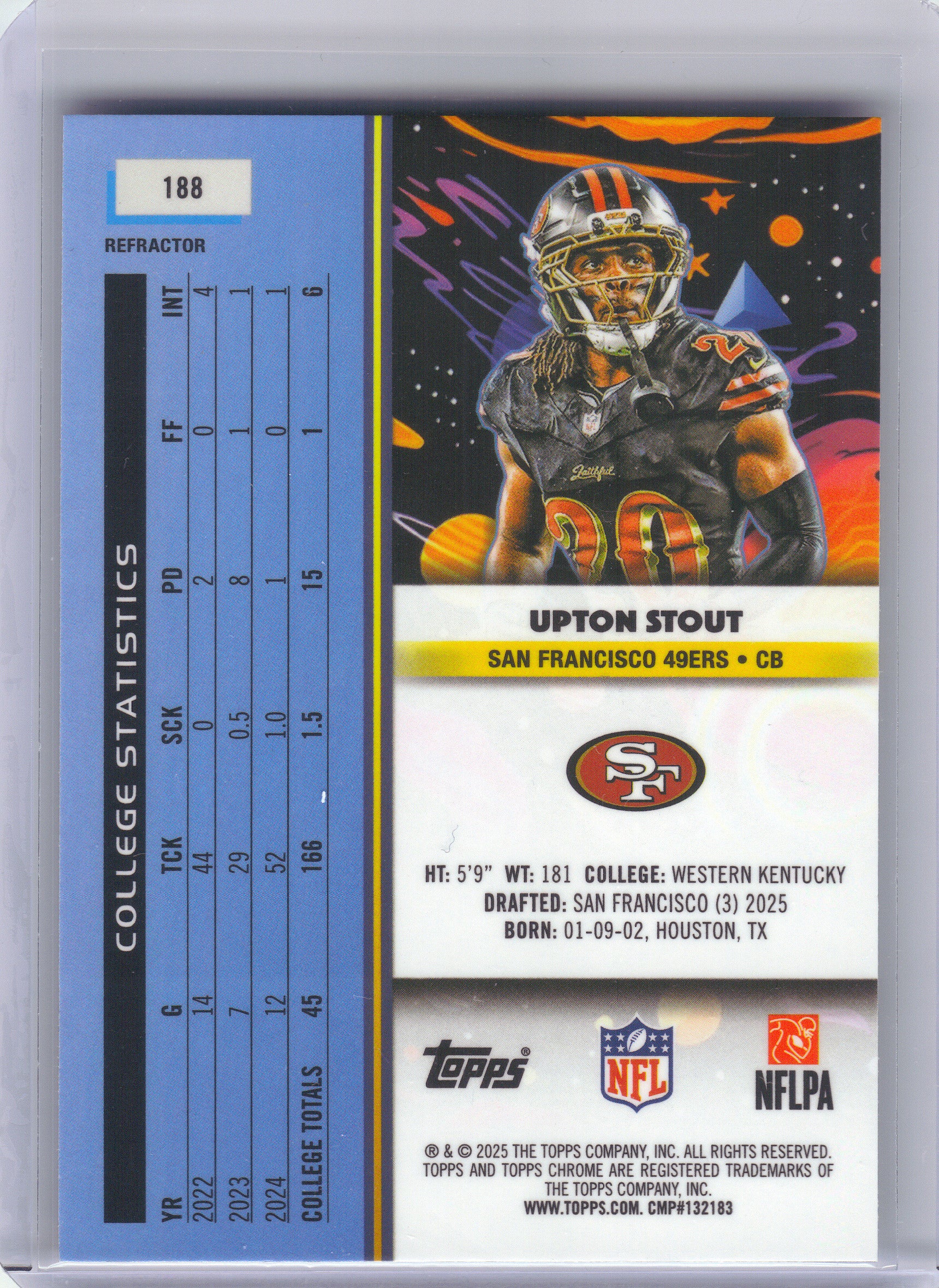 2025 Topps Chrome Cosmic #18 Rome Odunze Refractor Chicago Bears