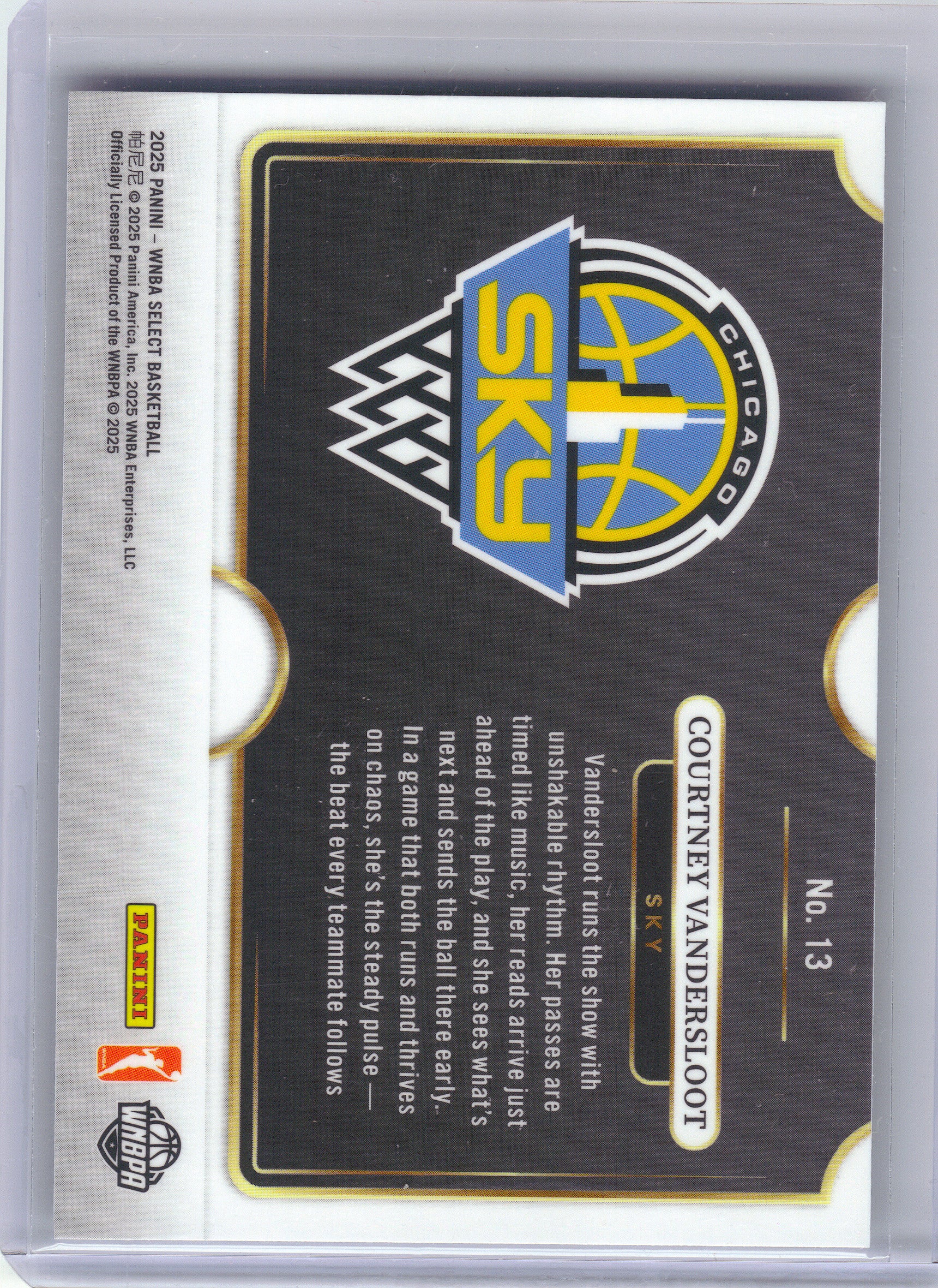 2025 Panini Select WNBA #13 Courtney Vandersloot Snapshots Chicago Sky