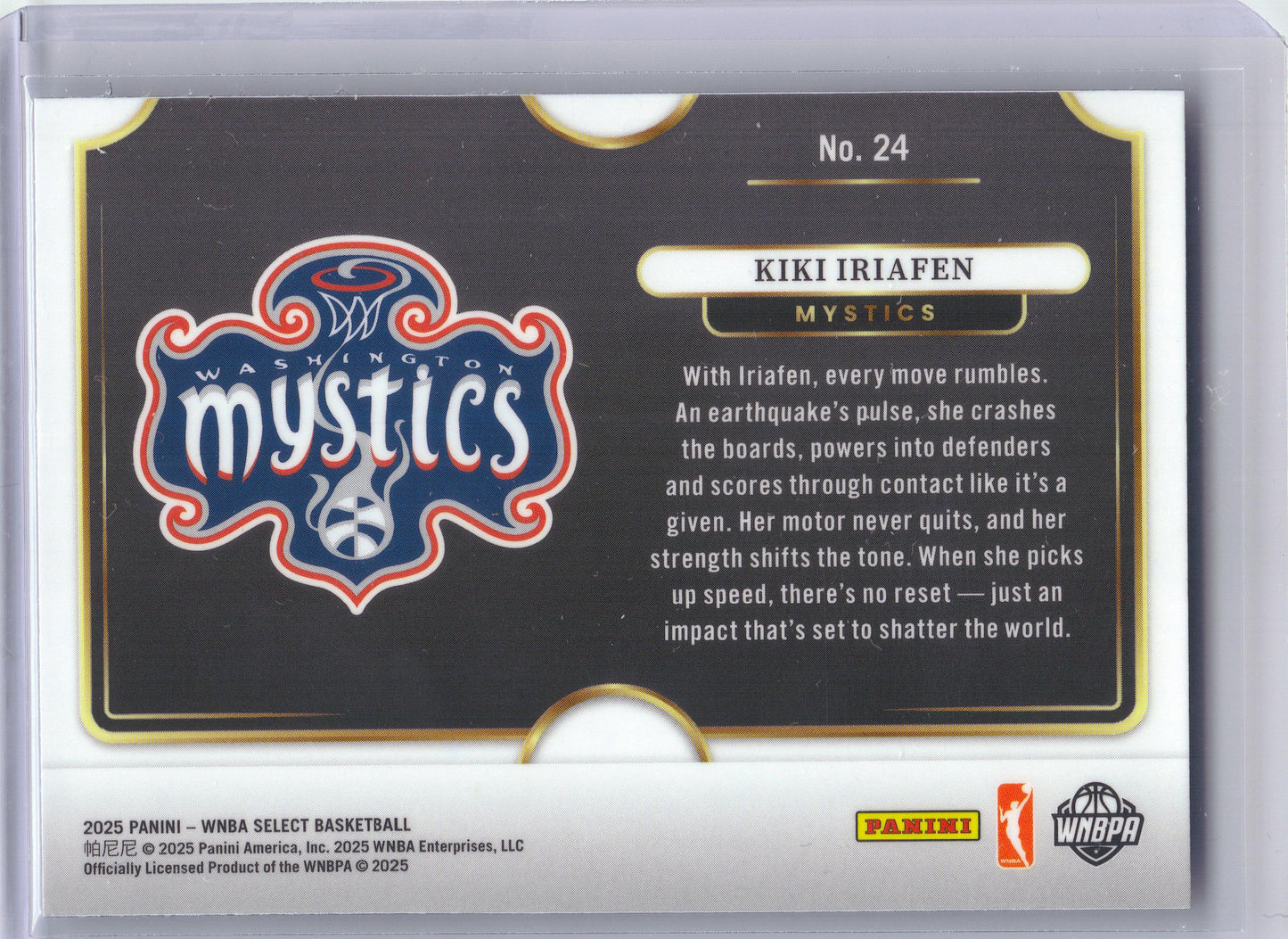 2025 Panini Select WNBA #24 Kiki Iriafen Snapshots Washington Mystics