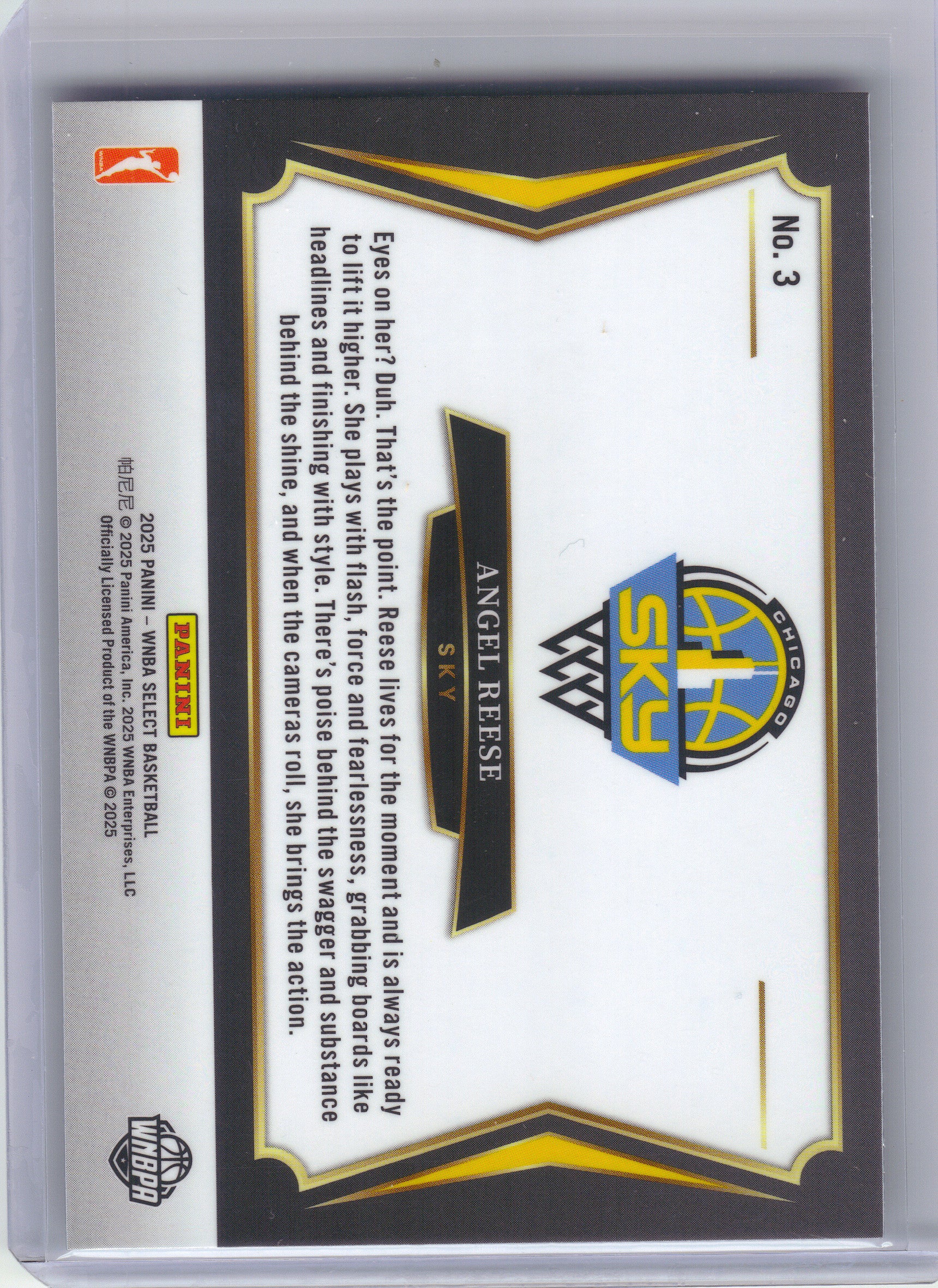 2025 Panini Select WNBA #3 Angel Reese All-Stars Chicago Sky