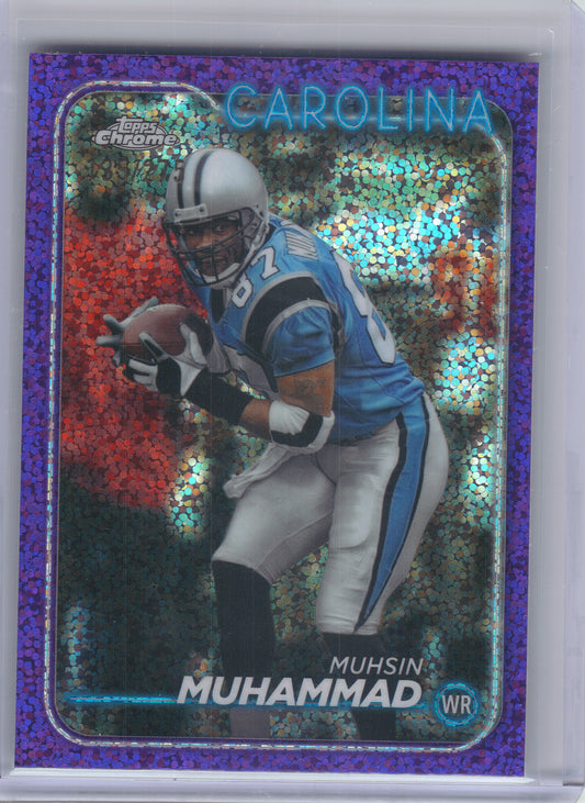 2024 Topps Chrome #15 Muhsin Muhammad Purple Speckle Refractor #/275 Carolina Panthers SN