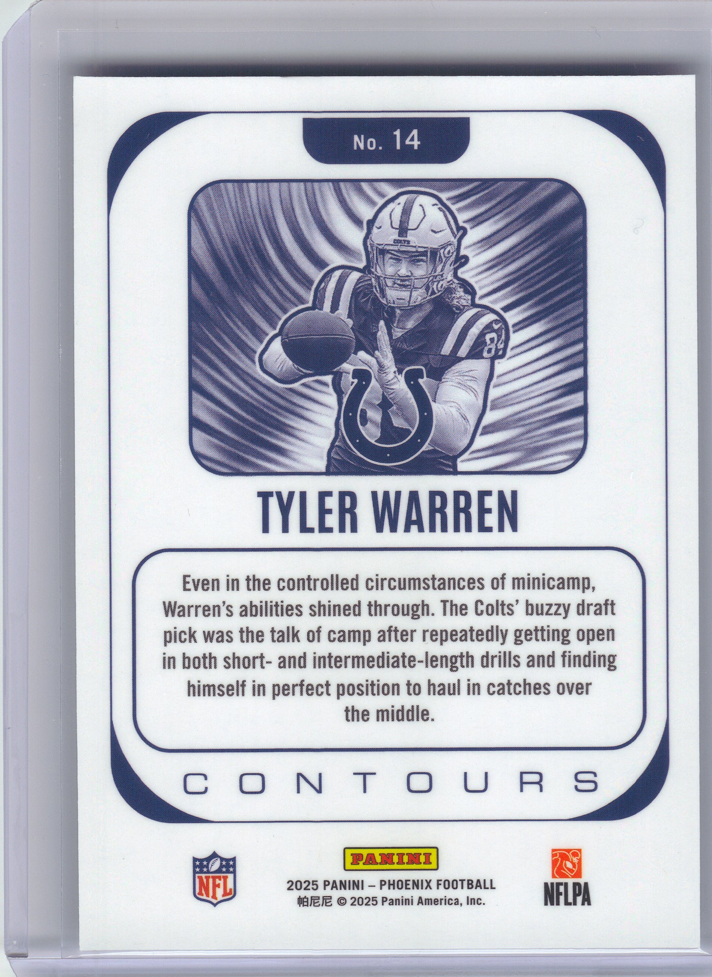 2025 Panini Phoenix #14 Tyler Warren Contours Indianapolis Colts