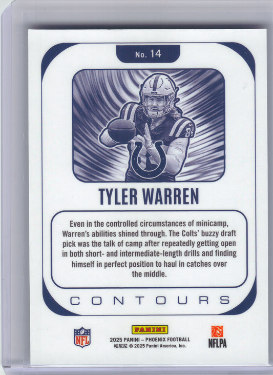 2025 Panini Phoenix #14 Tyler Warren Contours Indianapolis Colts